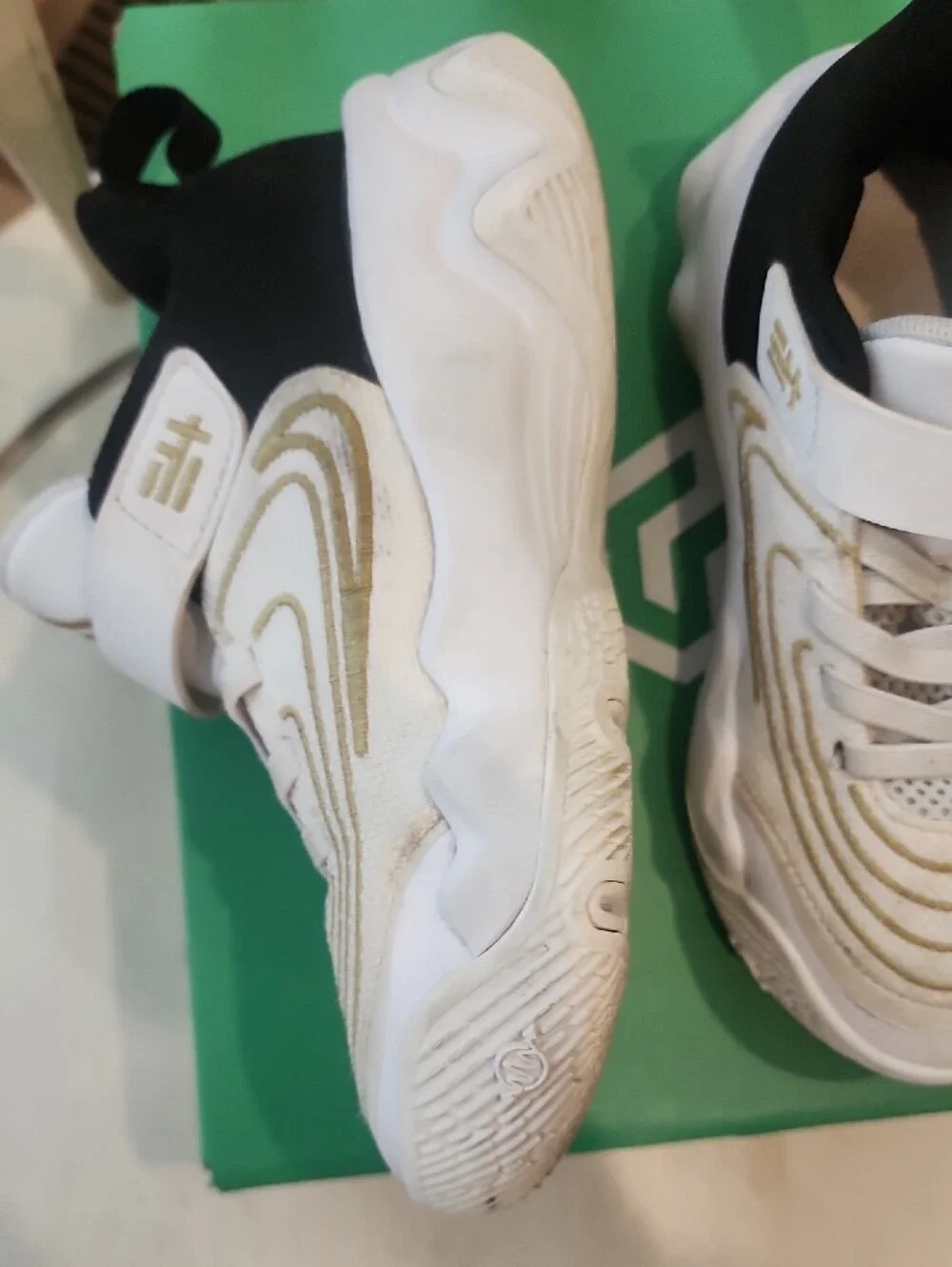 Nike Giannis Antetokounmpo Kids' White and Gold Athletic Shoes